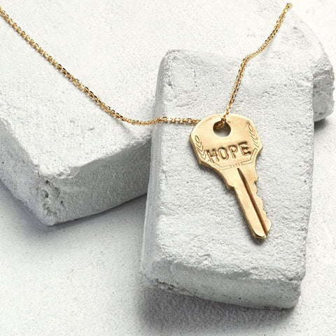 Dainty Key Necklace - Hope